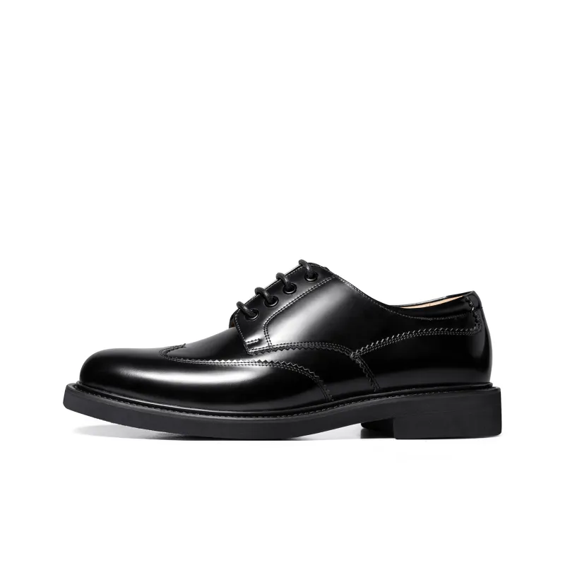 THOM WILLS British Business Calfskin Derby Shoes Dress Shoes Men's Black-0