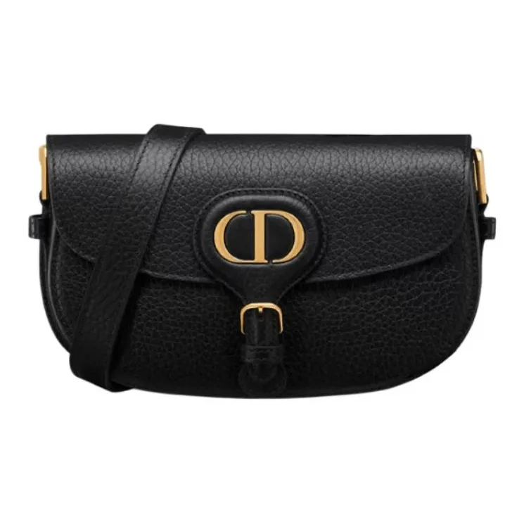 DIOR Bobby Grained Calfskin Crossbody Bag Shoulder Bag Women's Black-0