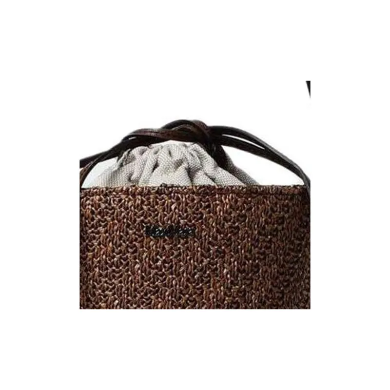 MaxMara Logo Plaque Drawstring Shoulder Bag-3