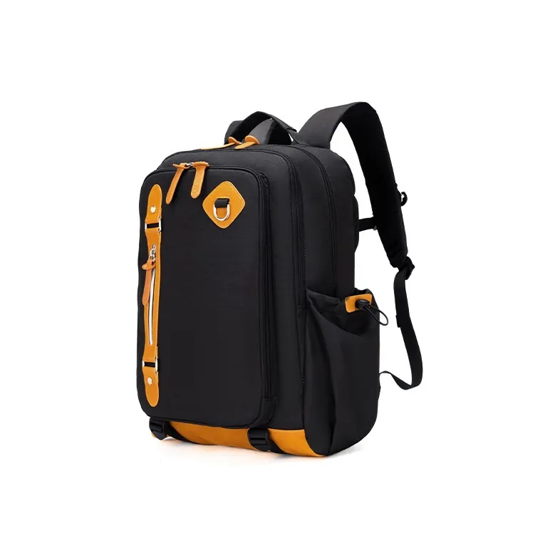Almost Bear Polyester Backpack Computer Backpack Large Size Unisex Classic Black/White Sand Gray-1