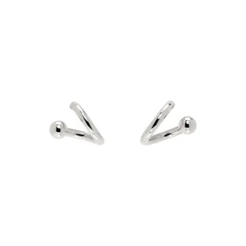 JUSTINE CLENQUET Palladium-Plated Brass Stud Earrings Men's Silver