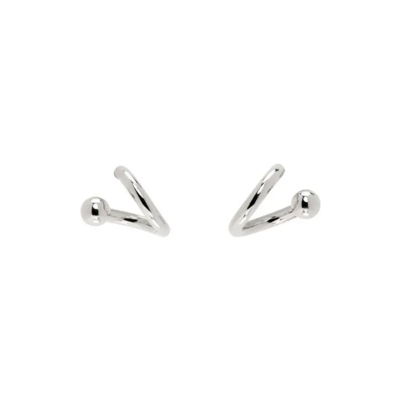 JUSTINE CLENQUET Palladium-Plated Brass Stud Earrings Men's Silver-0