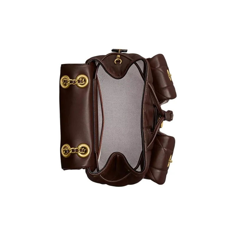 COACH Leather Backpack Trumpets Women's Brown-3