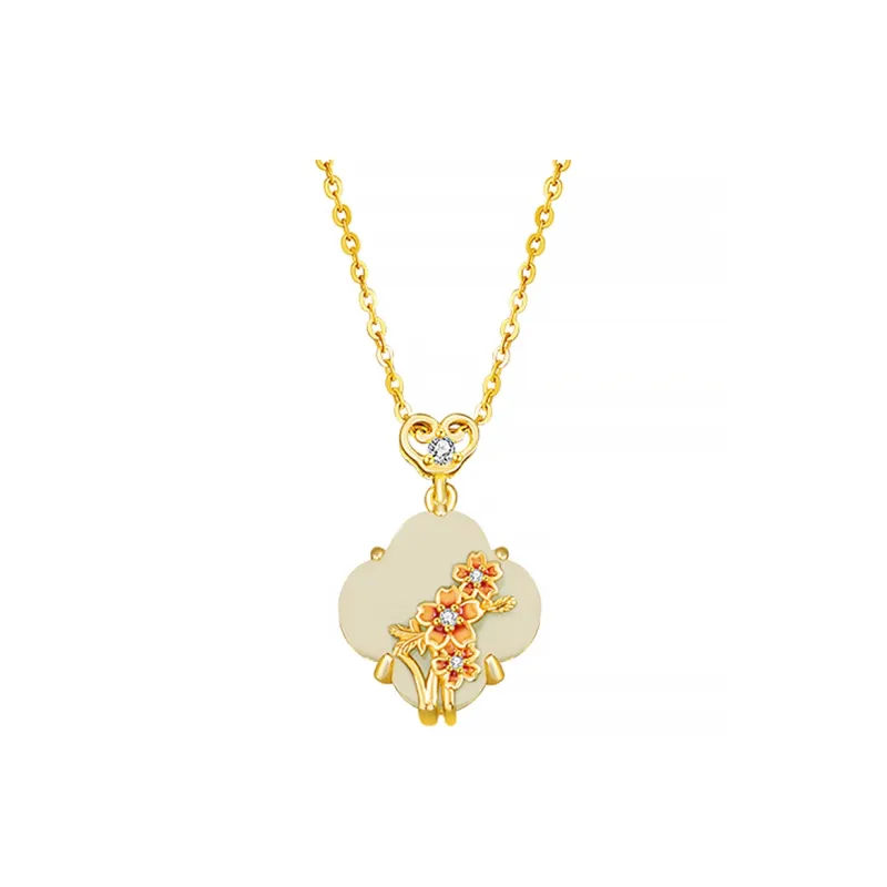 VANA Hetian Jade Necklaces Pale Greenish White Jade Women's-6