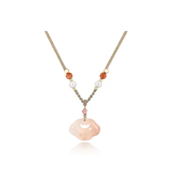 DH7 Golden Silk Jade Necklaces Women's
