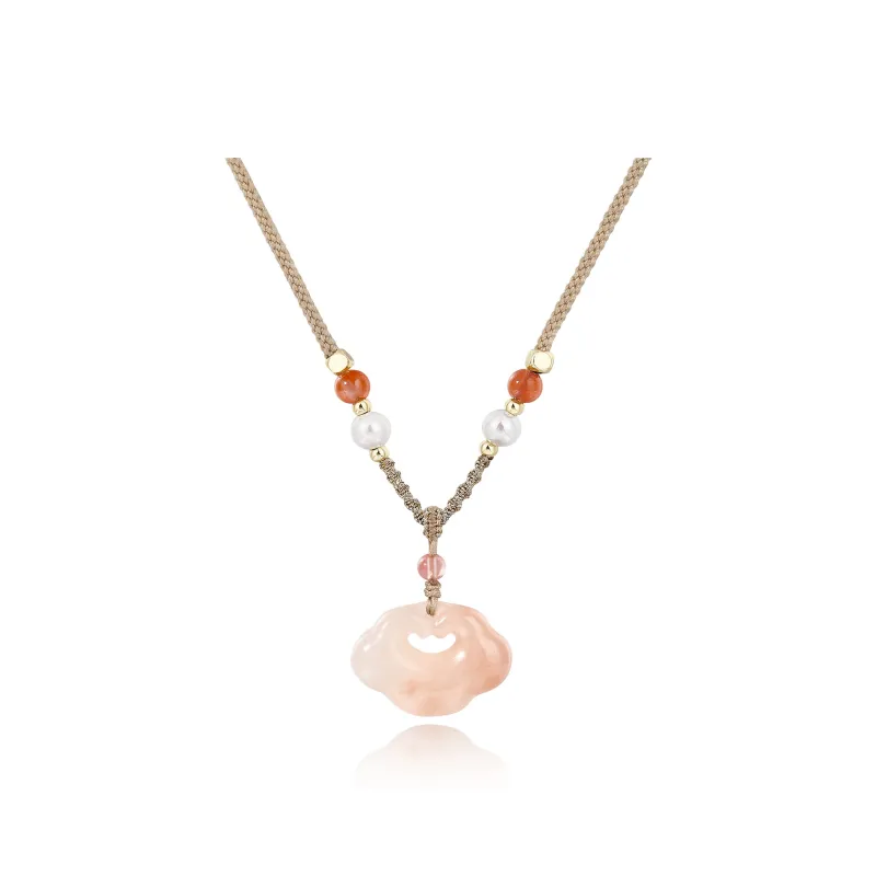 DH7 Golden Silk Jade Necklaces Women's-0