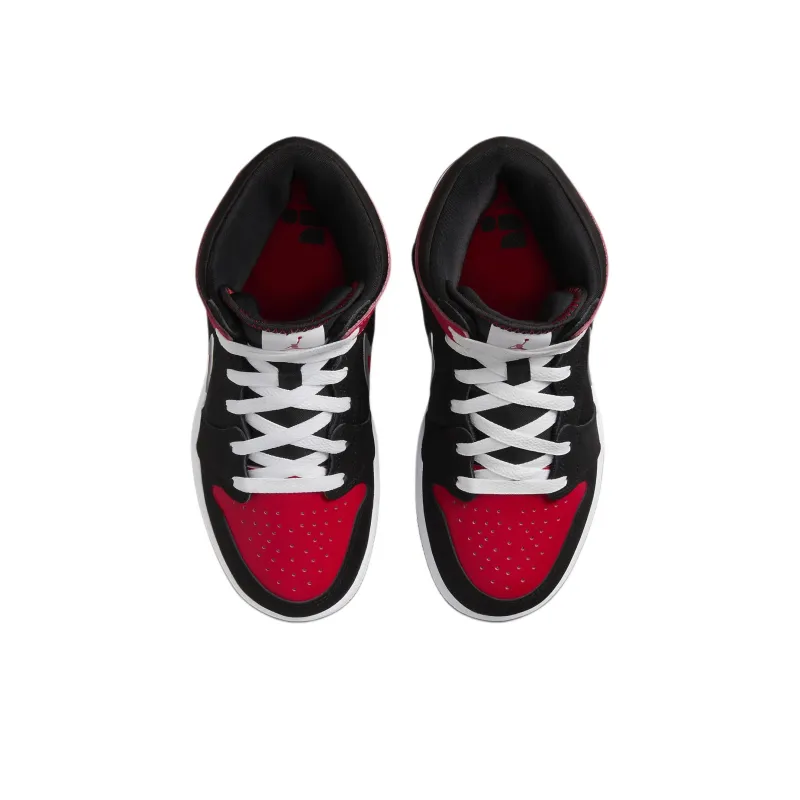 Jordan Air Jordan 1 Cushioning Support High Top Kids Lifestyle Shoes Black Red Teenagers-3