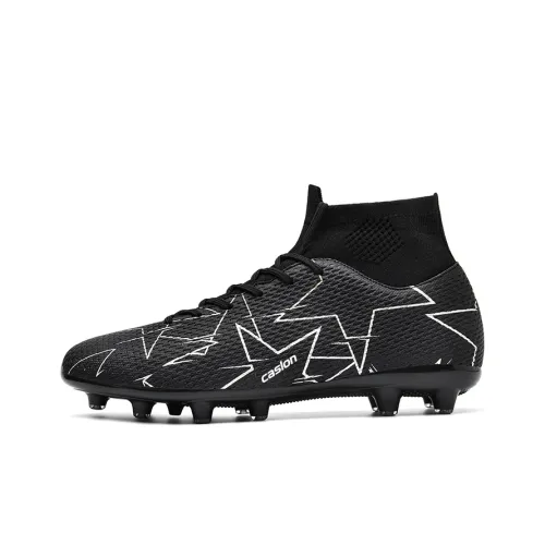 Casillon Anti Slip And Wear Resistant Lightweight Cushioning High Top Kids' Soccer Shoes Black Teenagers