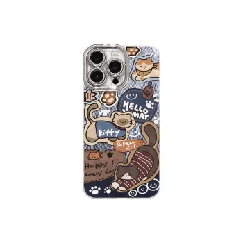 XIANGRIKE TPU Material Denim Cat Phone Case Compatible With IPhone 15/14 Plus/13/12/11/15 Pro Max/XS/XR/XS Max/8 Plus