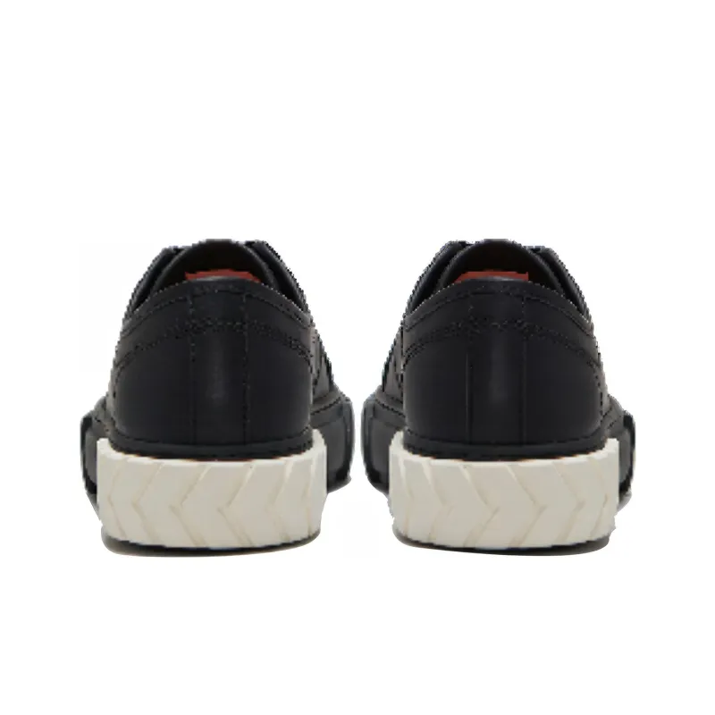 Both Tyres Anti Slip Wear Resistant Low Top Canvas Shoes Men's Black White-3