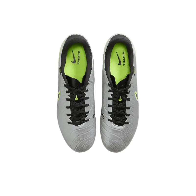 Nike Tiempo Legend 10 Anti Slip Wear Resistant Soccer Shoes Men's Silver Black Yellow-3
