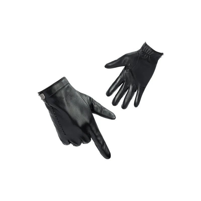 Shanghai Story Sheepskin Knit Gloves Men's Black Gift Box Set-9