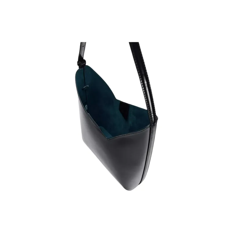 ZARA Polyurethane Bucket Bag, Handbag, Shoulder Bag Large Size Women's Black-5