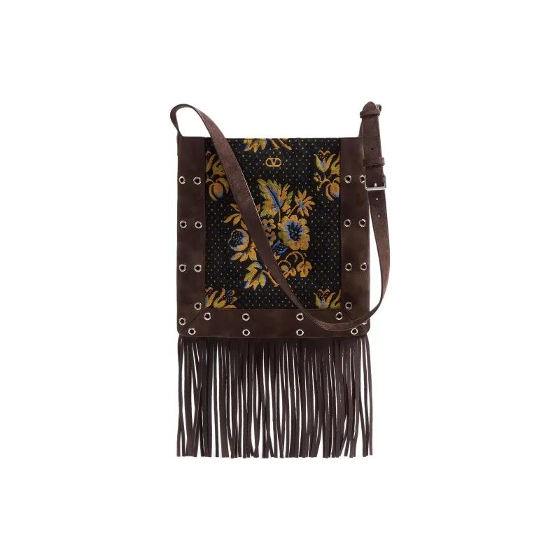 Valentino Jacquard Fabric Crossbody Bag, Shoulder Bag Women's Multicolor-2