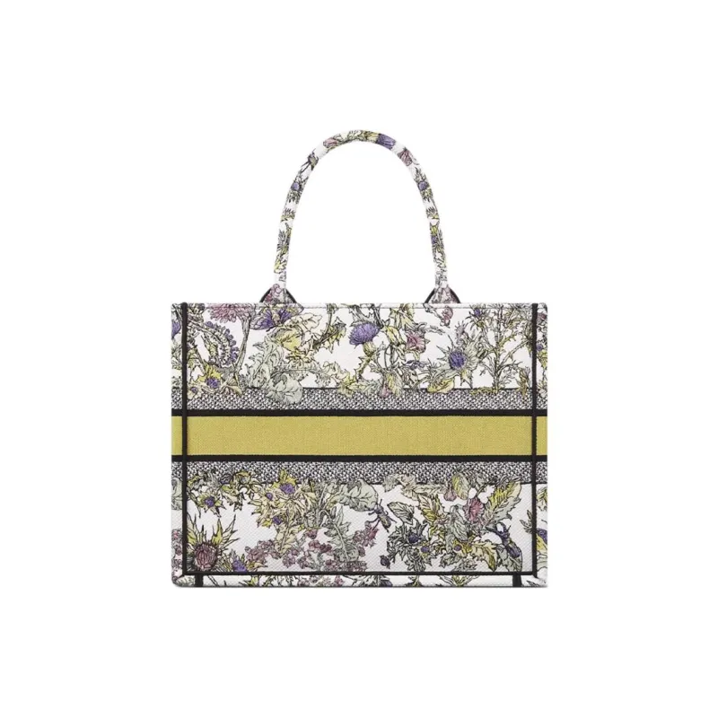 DIOR BookTote Cotton Tote Bag Shopping Bag Handbag Medium Size Women's Milk White-2