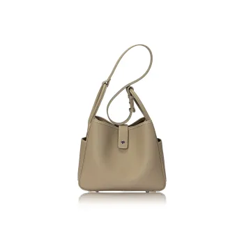 ROBERTA DI CAMERINO Cow Leather Shoulder Bag Large Size Women's Elephant Gray/Elegant Black