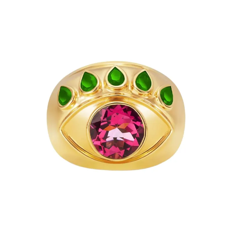 Nevernot 18kt Yellow Gold Ready To See You Topaz And Tsavorite Ring-1