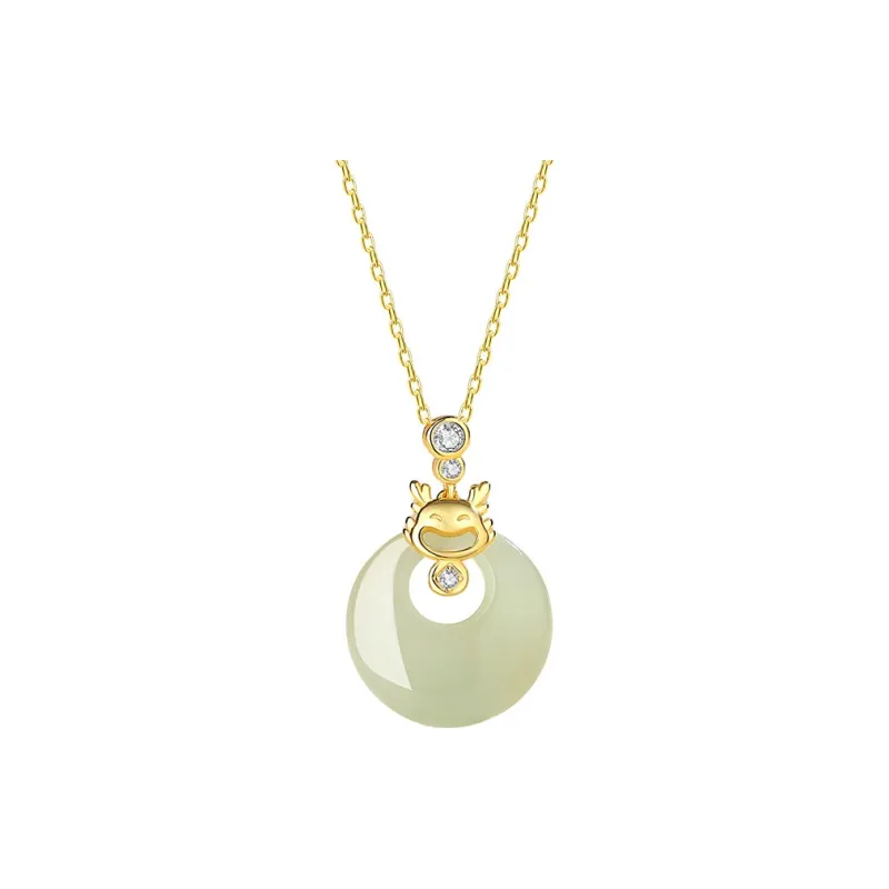 Andaozi Hetian Jade Necklaces Green Jade Women's-0