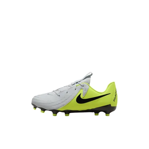 nike Vapormax Jr. Phantom GX 2 Academy Anti Slip Wear Resistant Low Top Kids' Soccer Shoes Silver Yellow Kids'