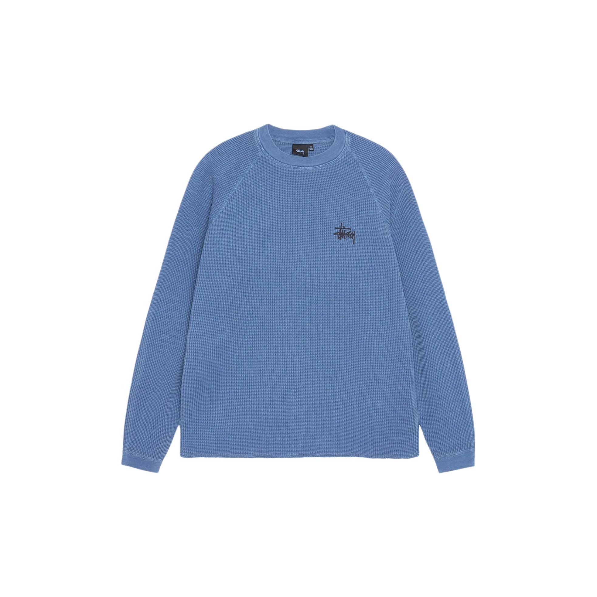 人気 ☆STUSSY☆ RAGLAN THERMAL LS CREW BLUE Stussy Raglan Thermal L/S Crew Blue Men's - FW24 - US