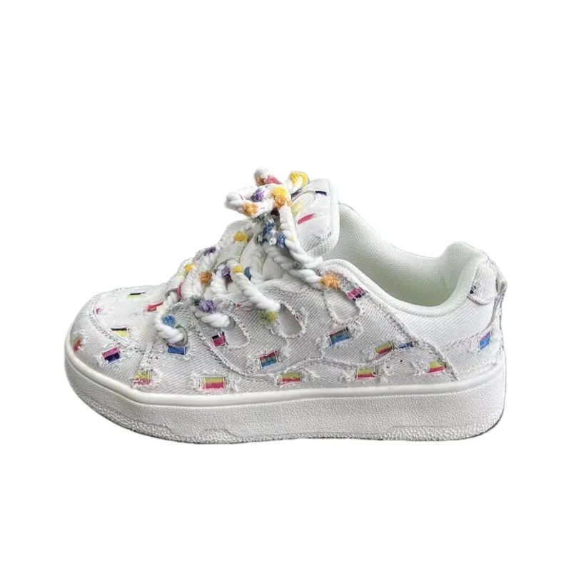 BINGO DUCK Skateboard Shoes Women's White-0