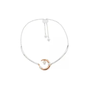 Disney Silver 18K Rose Gold Cubic Zirconia Bracelets Women's Silver