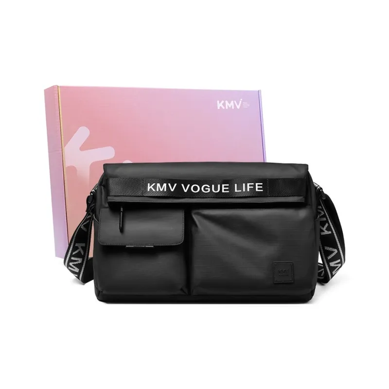 KMV Polyester Gym Bag Medium Size Unisex Black/White/Gray-17