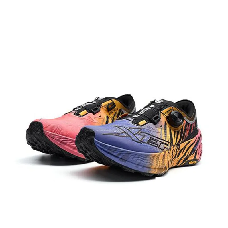 XTEP Running Shoes Men Low Top Black/Periwinkle Blue/Fluorescent Camellia Red-1