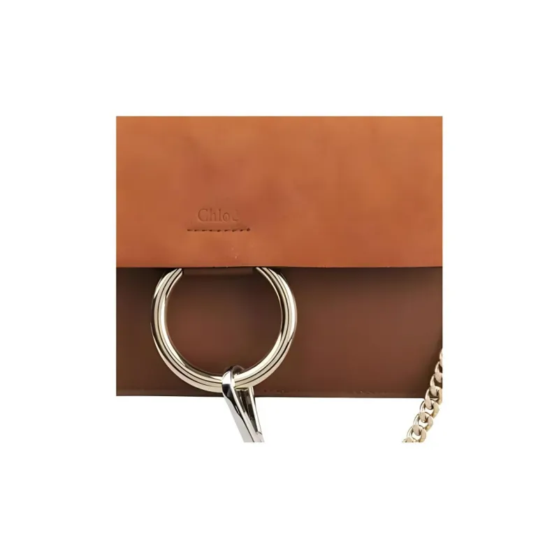 Chloe Faye Cow Leather Shoulder Bag Crossbody Bag Women's Brown-3