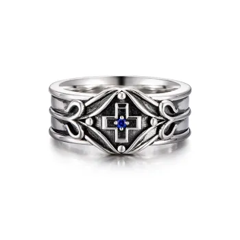 IDEAGEMER 925 Sterling Silver Rings Men's