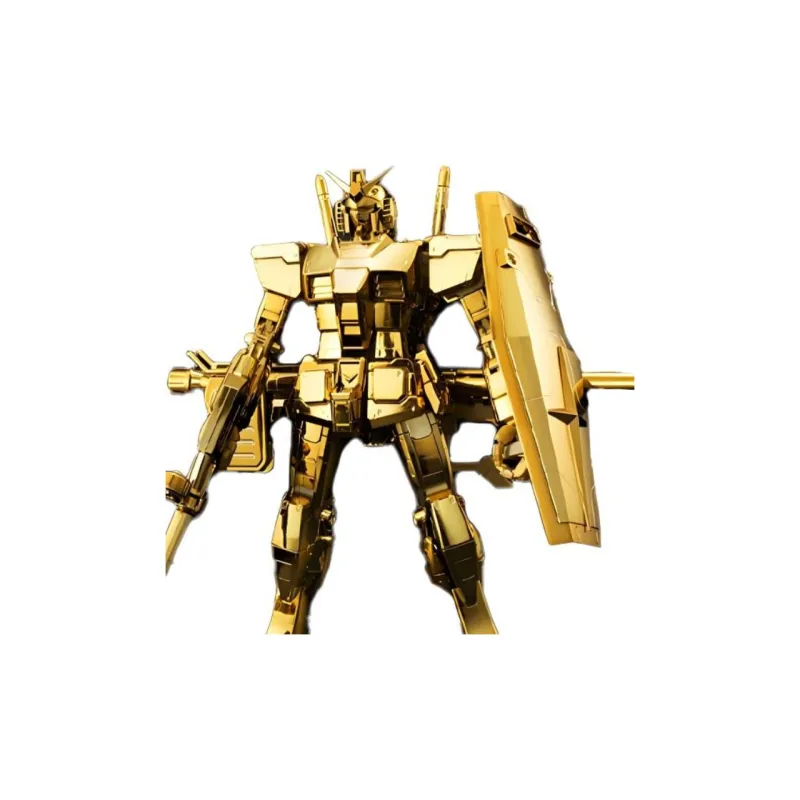 BANDAI Gundam, Base Limited MG 1/100 RX 78 2 Gold Electroplated Edition 18cm Hobby Model-1