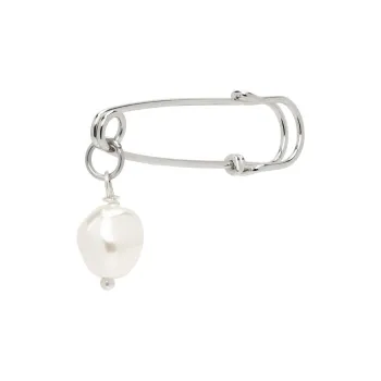 JUSTINE CLENQUET Palladium-Plated Brass With Crystal Earrings Women's Silver