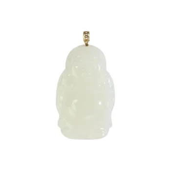 Qingjing Hetian Jade Pendants Pale Greenish White Jade Unisex