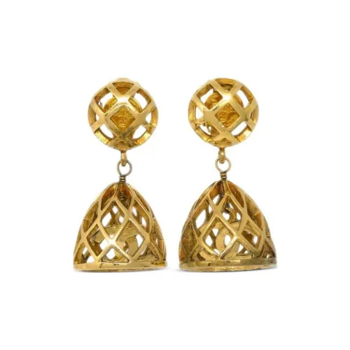 CHANEL 1990 2000s Birdcage Clip on Earrings