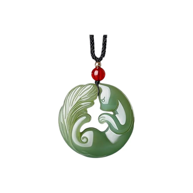 Zhen Yu Zhen Pin Hetian Jade Necklaces Green Jade Unisex-5
