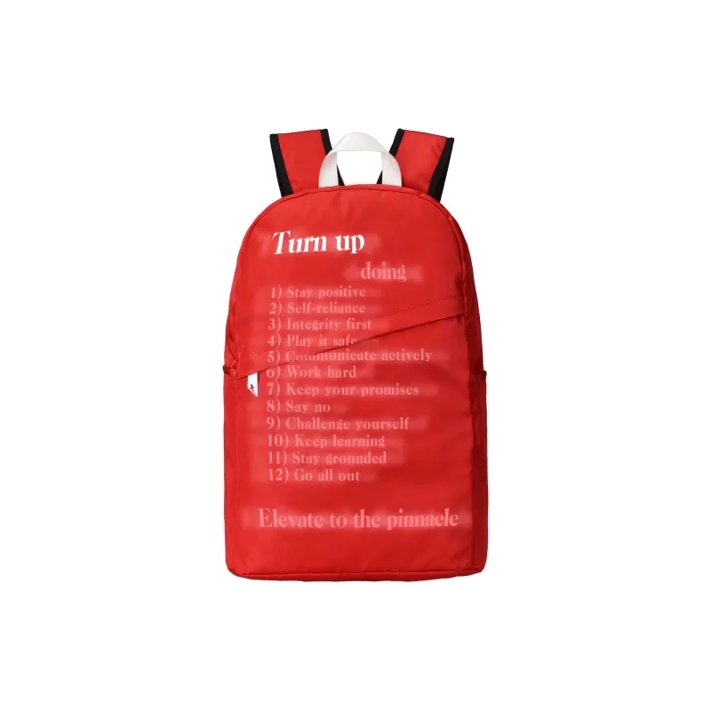 TURN UP Nylon Backpack Regular Unisex Red-0