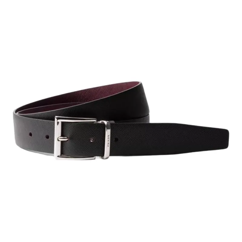 PRADA Saffiano Reversible Leather Belt-1