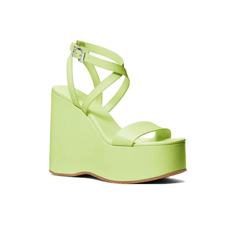 MICHAEL KORS Paola One-Strap Sandals 12.7cm Women's Green-3