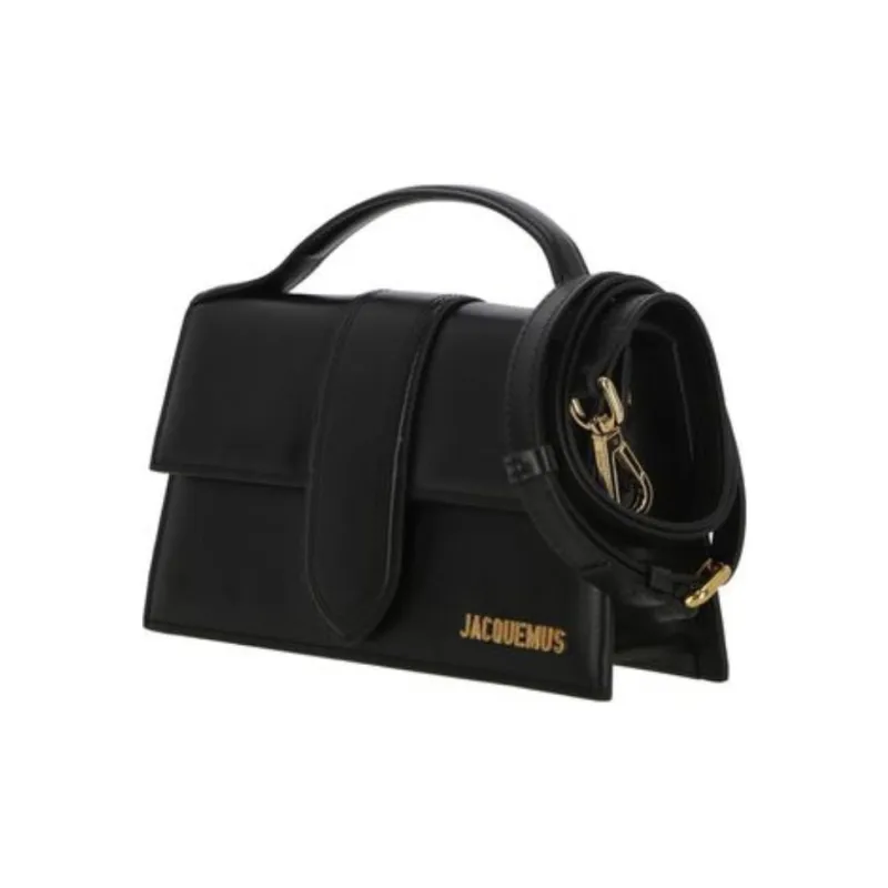 Jacquemus Cow Leather Shoulder Bag, Crossbody Bag, Handbag Women's Black-3