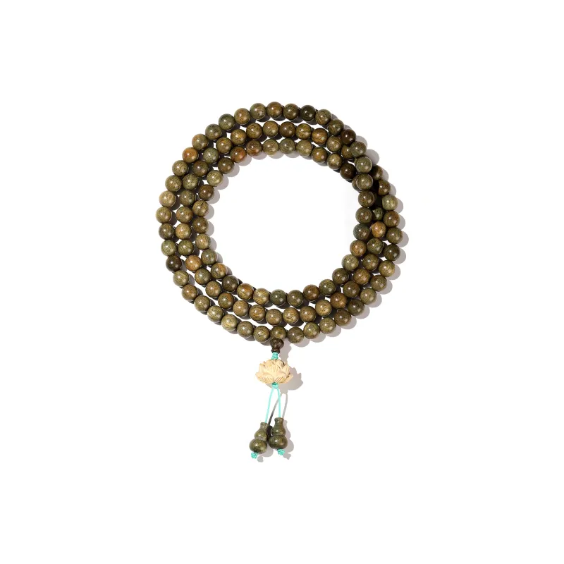 Xiang Yin Green Sandalwood Good Fortune And Prosperity Birthday Commemoration Buddhist Bead Beaded Bracelet Unisex-0