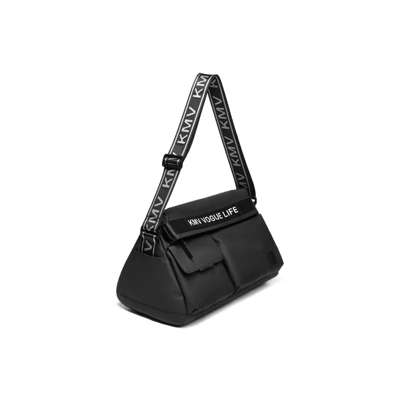 KMV Polyester Gym Bag Medium Size Unisex Black/White/Gray-4