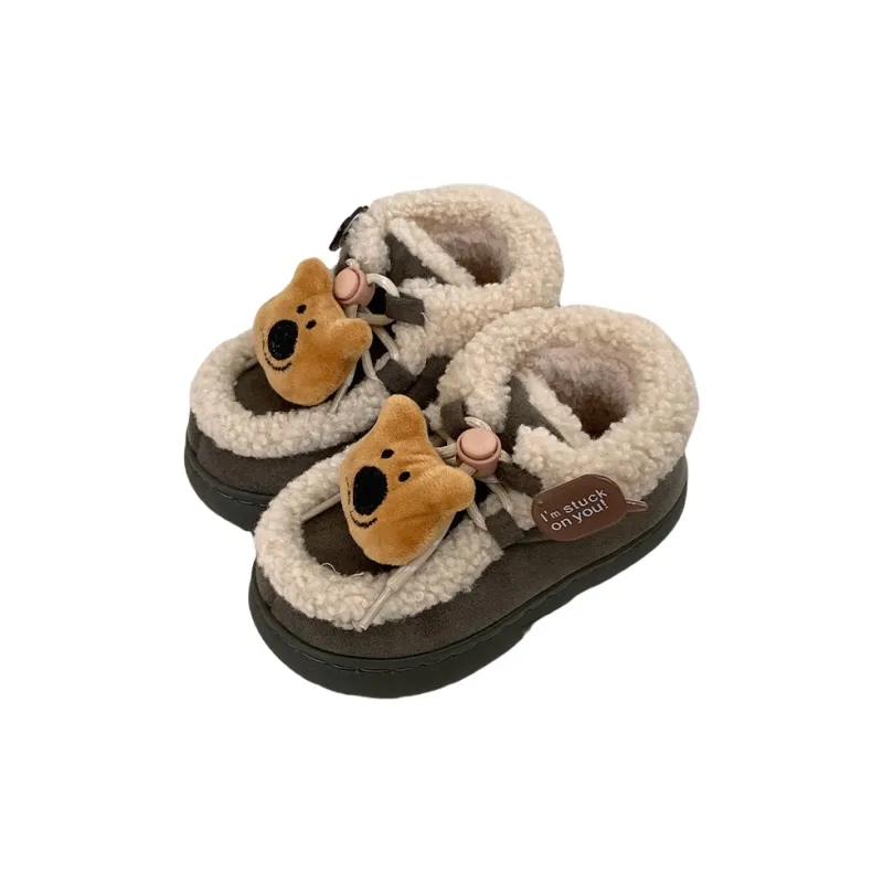 Thin Strips Cotton Slippers Women's, Light Brown-15