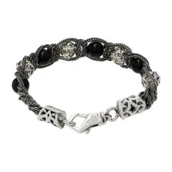 EMANUELE BICOCCHI Arabesque Shamballa Silver Bracelet