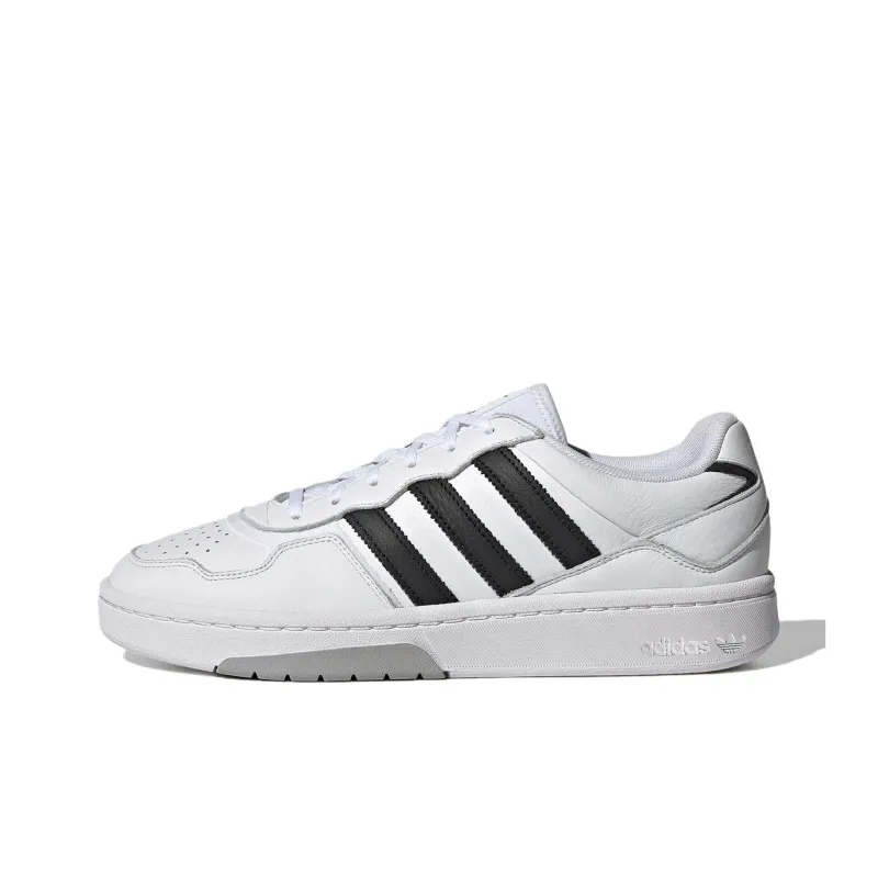 Adidas Originals Courtic Anti Slip Wear Resistant Low Top Skateboard Shoes Unisex White Black-0