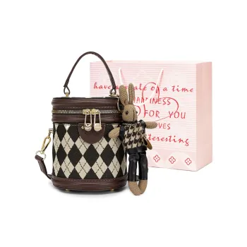 ST&SAT Fabric Handbag Women's Red Brown