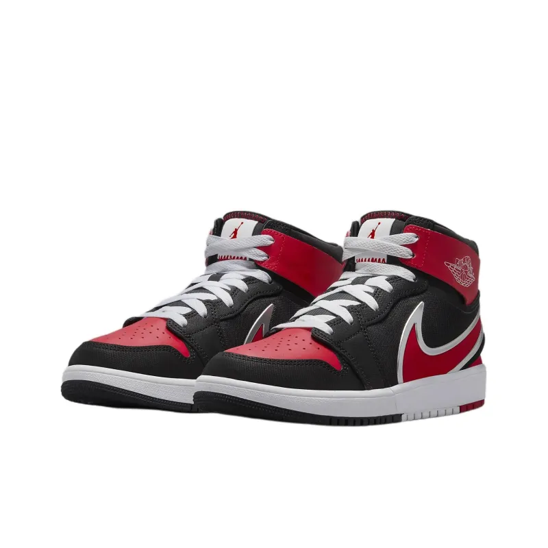 Jordan Air Jordan 1 Cushioning Support High Top Kids Lifestyle Shoes Black Red Teenagers-2