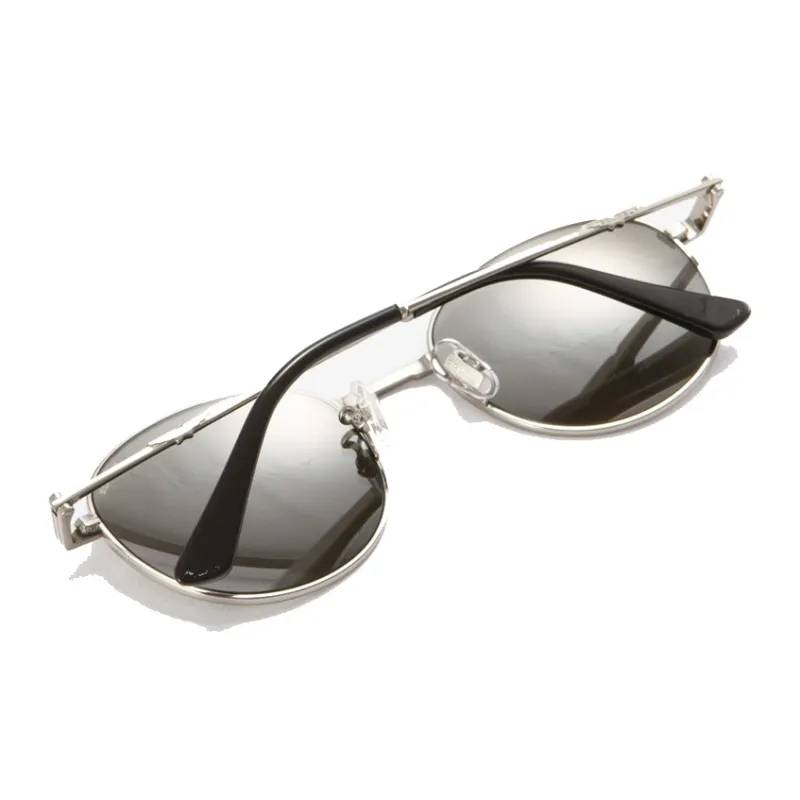 Police Titanium Round Sunglasses Unisex Silver-2