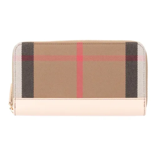 Burberry Fabric Wallet Women's Carmelo Pink & Brown & Black & Red & White