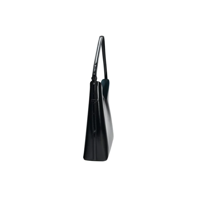ZARA Polyurethane Bucket Bag, Handbag, Shoulder Bag Large Size Women's Black-4