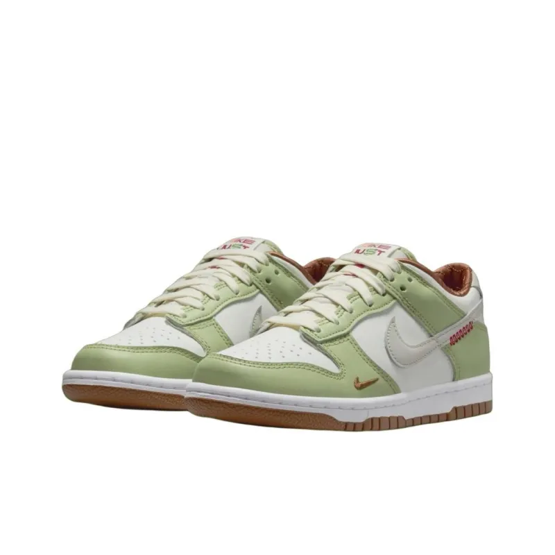 Nike Dunk Anti Slip Wear Resistant Low Top Kids' Skateboarding Shoes Green Unisex-2